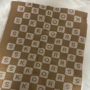 Michael Kors Cream and Brown Logo Scarf (double sided)